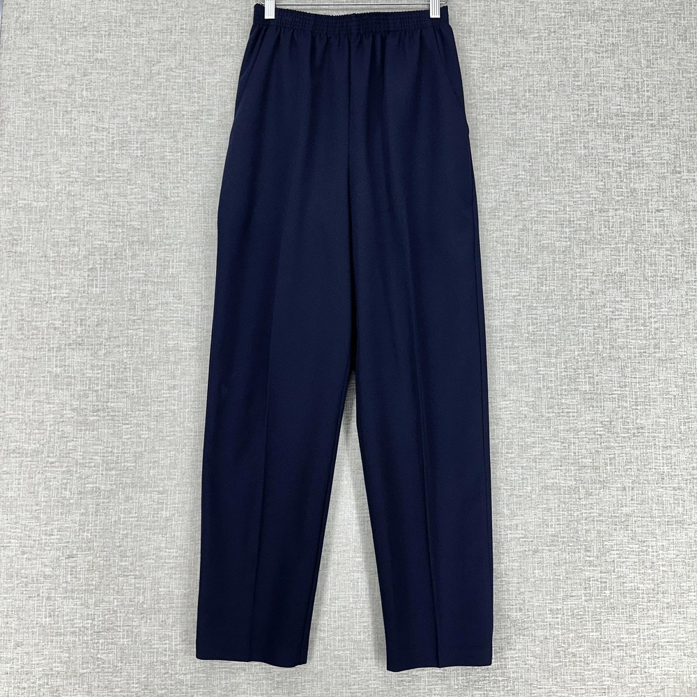 Briggs New York Pants Womens 8 Navy Pull On Elastic Waist Dress Slacks Work USA